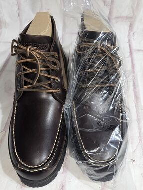 Sperry Brown Leather Moc Toe Men's Boat Shoes
